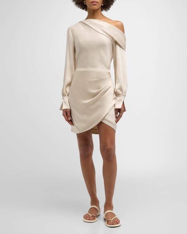 Acler George V-Neck Mini Dress | Neiman Marcus
