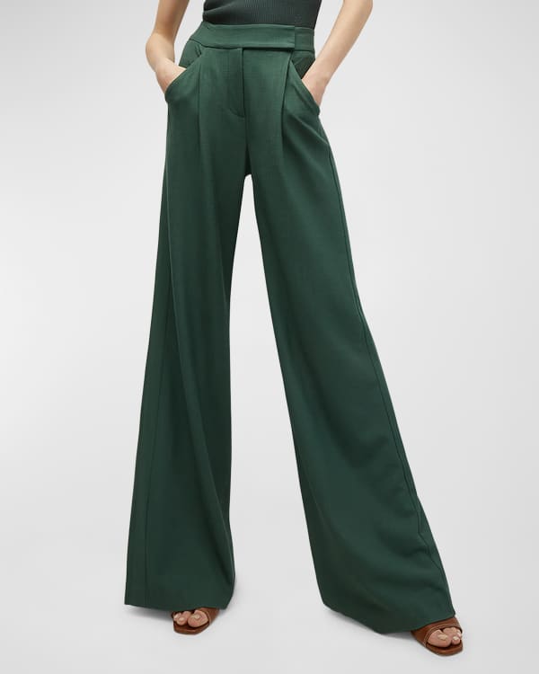 Leni Teal Satin Wide Leg Trouser, Edie b.