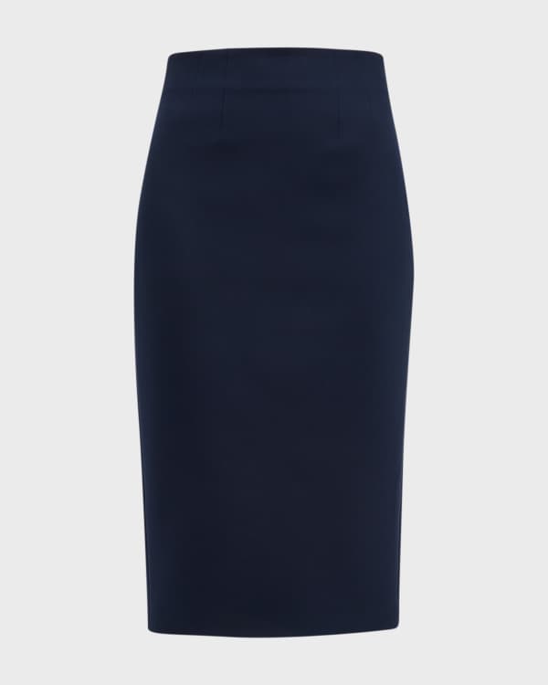 St. john leather sales pencil skirt