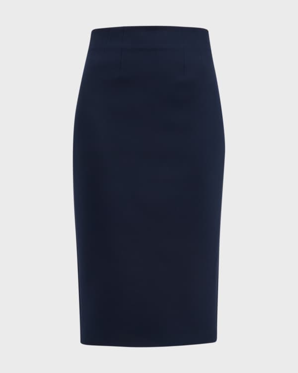 Polo Ralph Lauren Rib-Knit Button-Side Pencil Skirt | Neiman Marcus