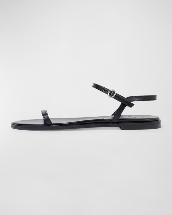 サンダル・ミュール aeyde Ella Sandals - Aeyde - Leather - Black Aeyde | ELLA Black Leather Flat Sandal