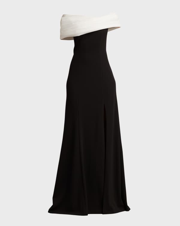 Rickie Freeman for Teri Jon One-Shoulder A-Line Jacquard Gown | Neiman ...