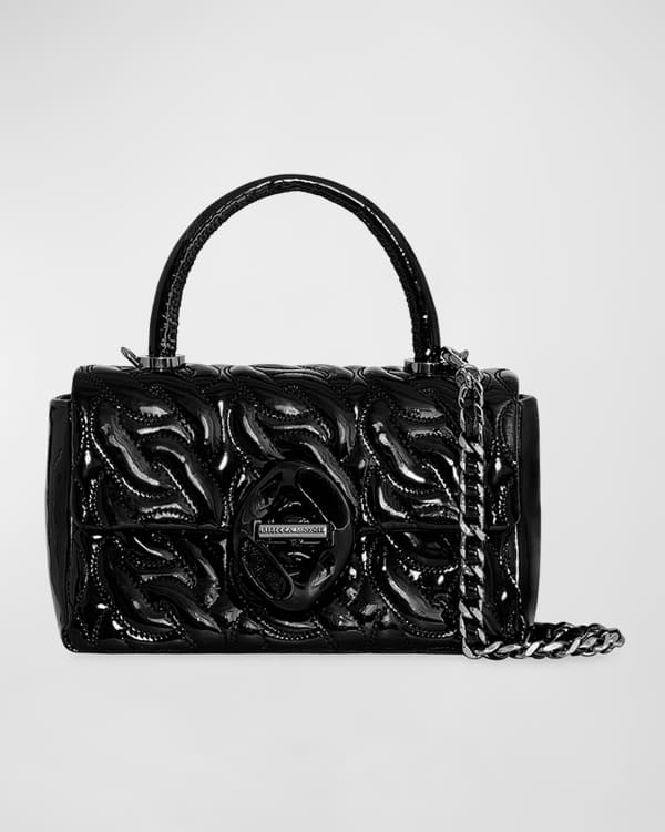 Tory Burch Petite T Monogram Laser-Cut Barrel Top-Handle Bag