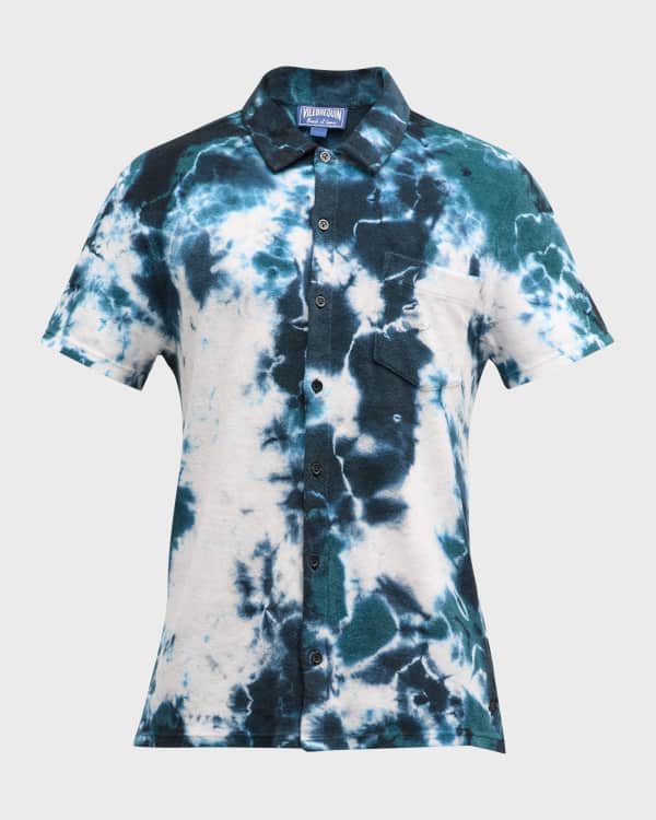 Tartan Aqua Blue Plaid Men's Short Sleeve Shirt main image 1