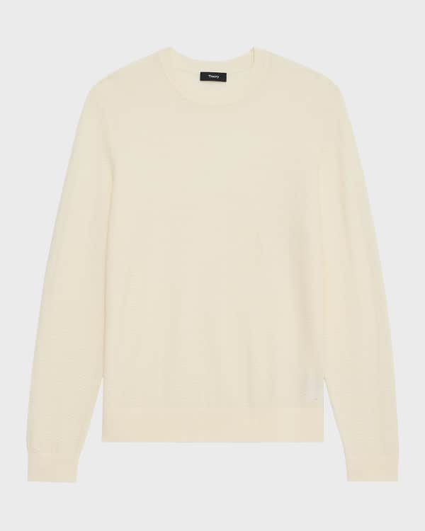 Round-neck waffle-knit sweater in wool and cashmere - Fall