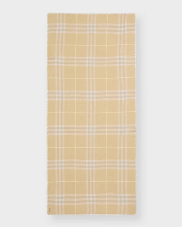 Half mega check cashmere scarf cheap