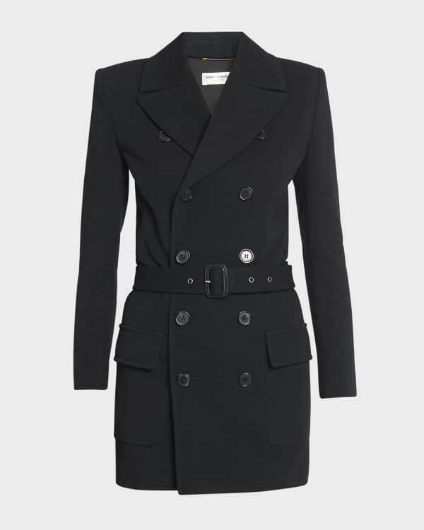 Black frill waist belted blazer dress outlet