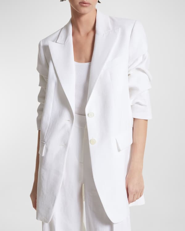 Michael kors white linen blazer deals