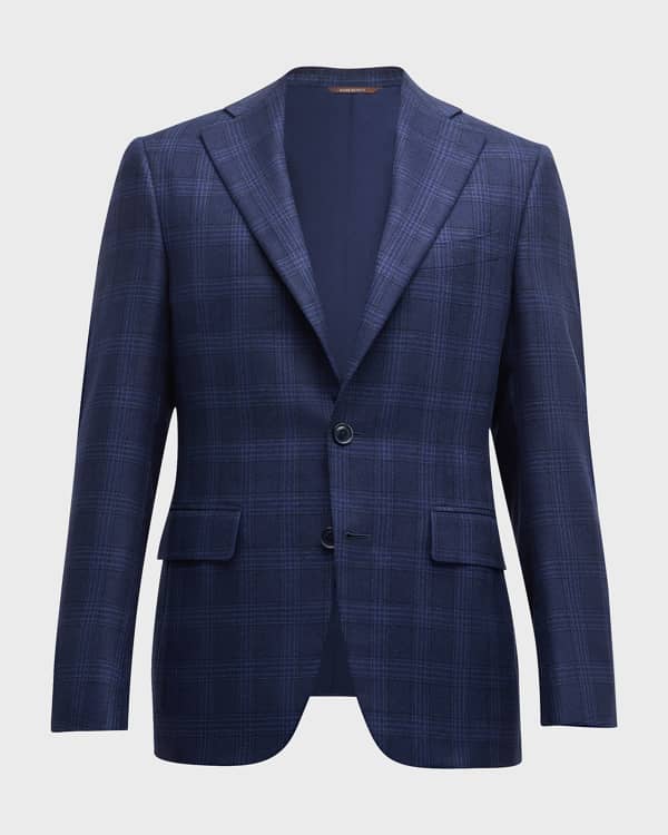 Canali Men s Melange Peak Lapel Suit Neiman Marcus