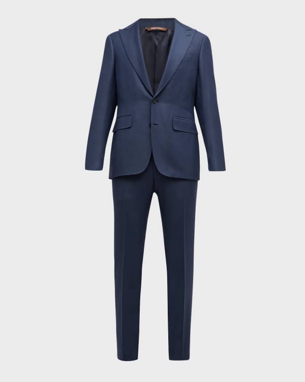 Canali Super 130s Twill Wool Two-Piece Suit | Neiman Marcus