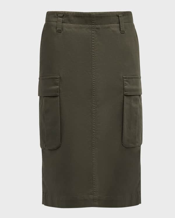 Vince Side Slit Midi Satin Slip Skirt Neiman Marcus