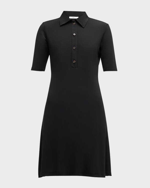 Crushed Short Sleeve Bright Polo Dress main image 1