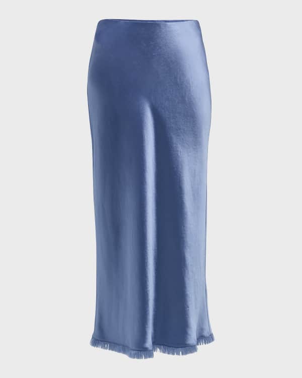 Vince Raw Edge Paneled Midi Slip Skirt Neiman Marcus