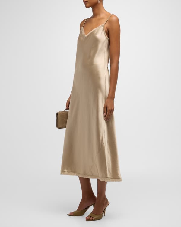 VINCE Draped crinkled-satin camisole