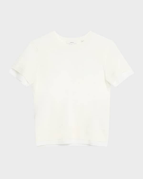 Elbow sleeve crew neck tee deals