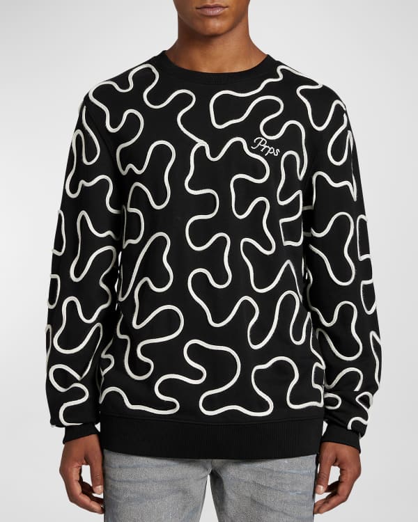 PRPS Universal Fleece Crewneck Sweatshirt with Drawstring Black