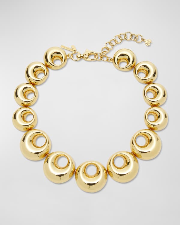 Ippolita 18K Polished Rock Candy Mixed Link Slice Necklace in Mother of Pearl Neiman Marcus