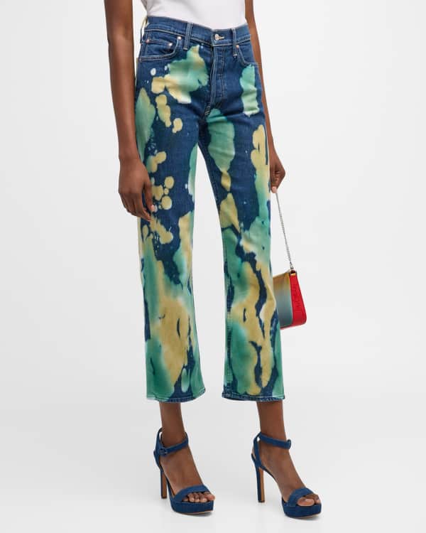 MOTHER The Rambler Zip Ankle Floral Jeans | Neiman Marcus
