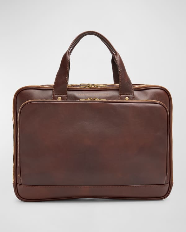 Brunello cucinelli leather portfolio sale