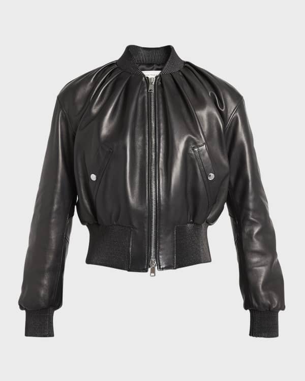 Michael Kors Collection Perforated Leather Bomber Jacket Neiman