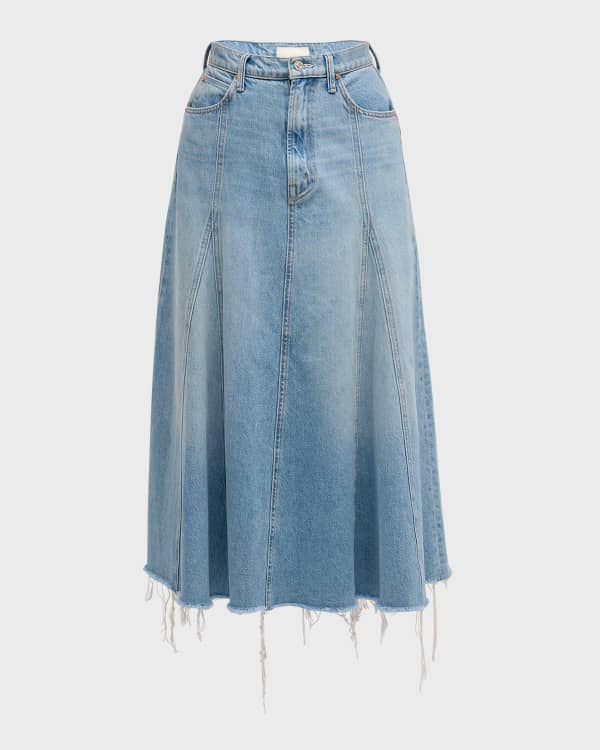 Swing denim a-line midi skirt 2025
