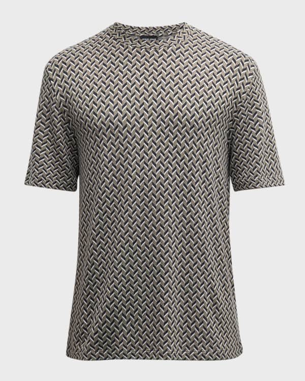 Tシャツ・カットソー GIORGIO ARMANI Dove Grey Satin T-Shirt Giorgio Armani Men's Gray Silk Cotton Solid Jersey Tee