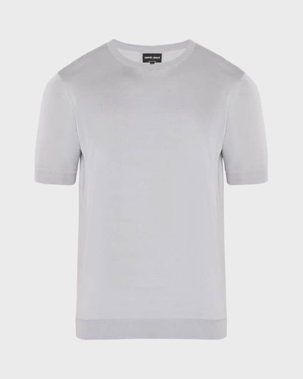 ★関税込み★ GIORGIO ARMANI WHITE VISCOSE T-SHIRT Giorgio Armani Short Sleeve Signature T-Shirt White at