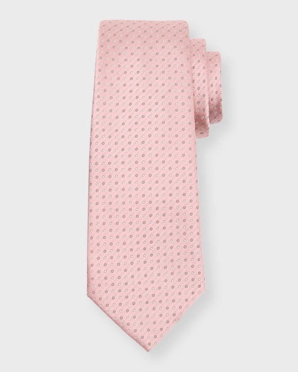 Men's Italian Silk Amorphous Rhombus Tie in Rust