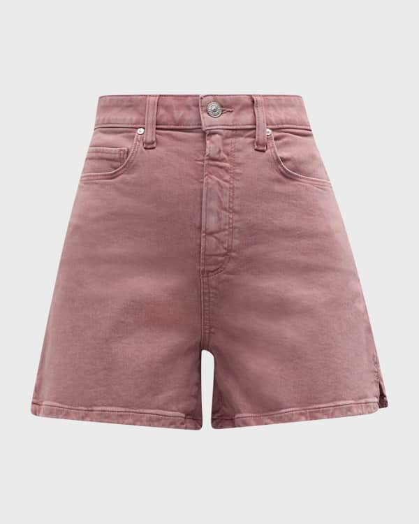 Theory Topstitched Linen-Blend Mini Shorts