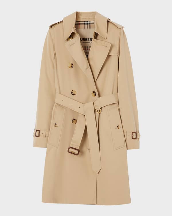 Burberry Kensington Double-Breasted Trench Coat with Detachable