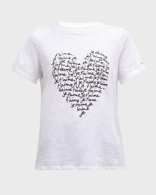 Cinq a Sept Short-Sleeve Love Heart Smiley Ringer Tee