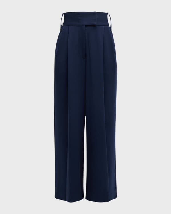 Elizabeth James Noble Sunburst Pleated Wide Leg Pants Neiman