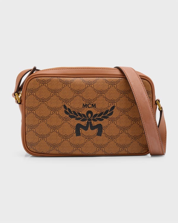Mcm men's logo coated canvas backpack store