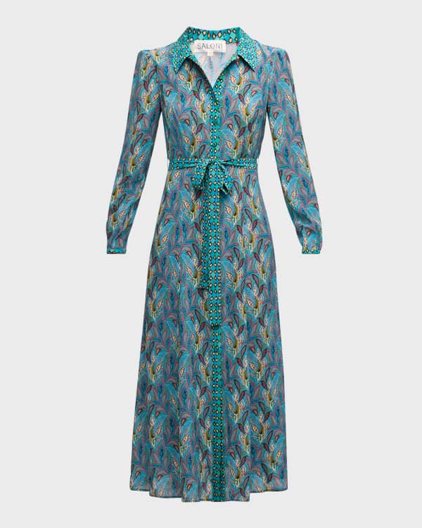 Bell-Sleeve Chevron Maxi Dress ...