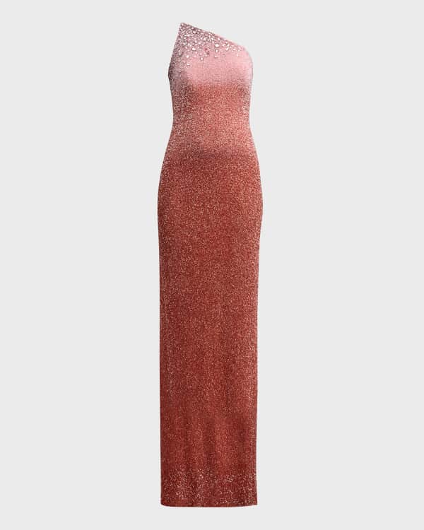 Pamella Roland Beaded Halter Gown with Crystal Embellishment Neiman Marcus