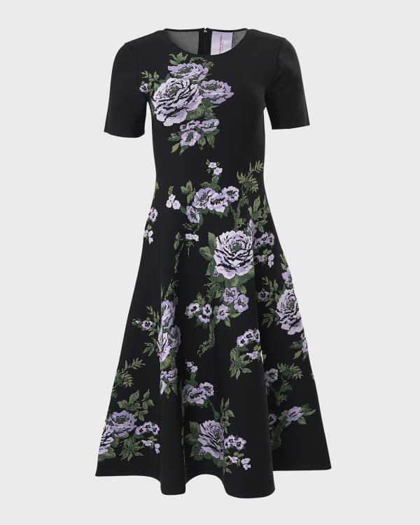 Valentino Garavani VLogo-jacquard midi dress - Black