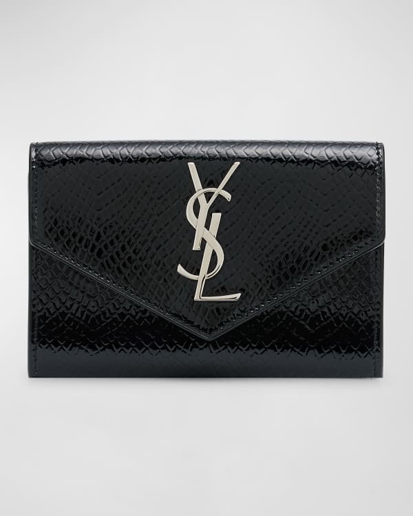 YSL Monogram Trifold Wallet in Grained Leather