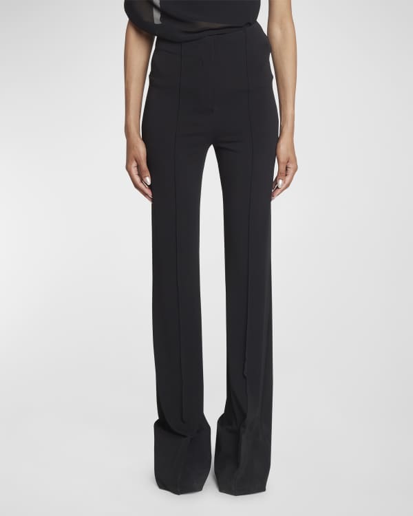 Rosetta Getty Pintuck Scuba Pull-On Cropped Flare Pants