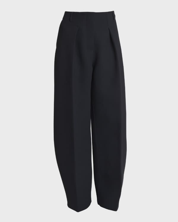 Balmain 6-Button Crepe Wide-Leg Pants