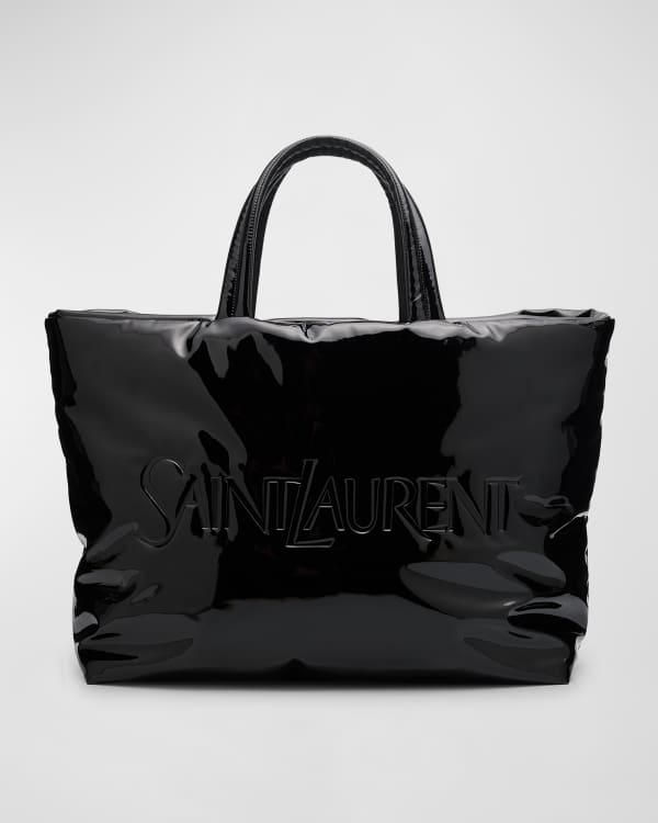 Saint Laurent Men's Rive Gauche Maxi Canvas and Leather Tote Saint Laurent Men's Rive Gauche Maxi Canvas and Leather Tote
