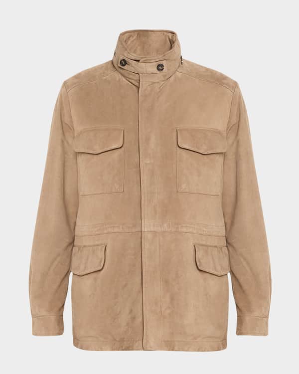 Neiman Marcus Men s Suede Trucker Jacket Neiman Marcus