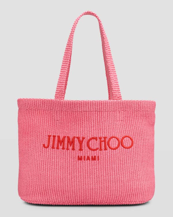Jimmy Choo Mini Beach East-West Raffia Tote Bag | Neiman Marcus