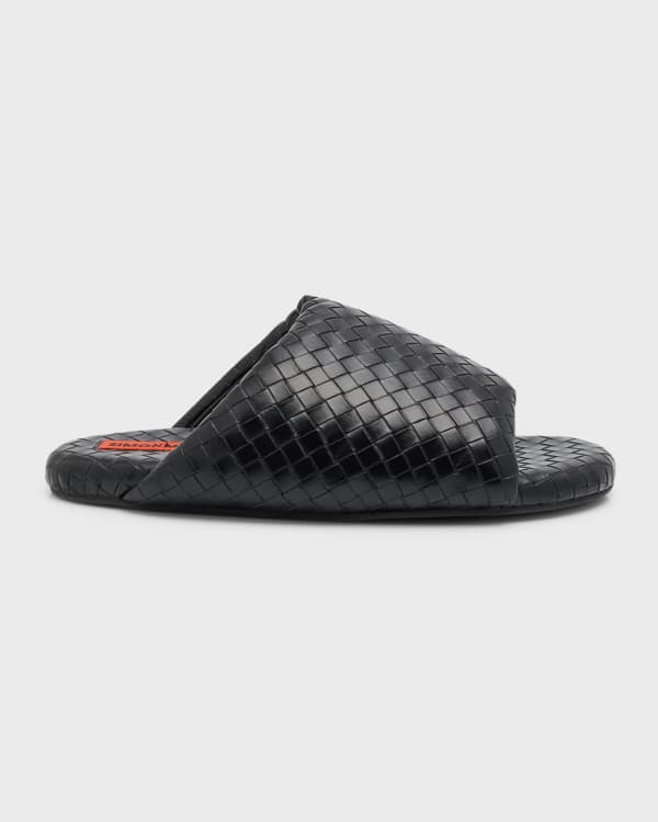 Men's Vegan Logo Pool Sliders in Black/black