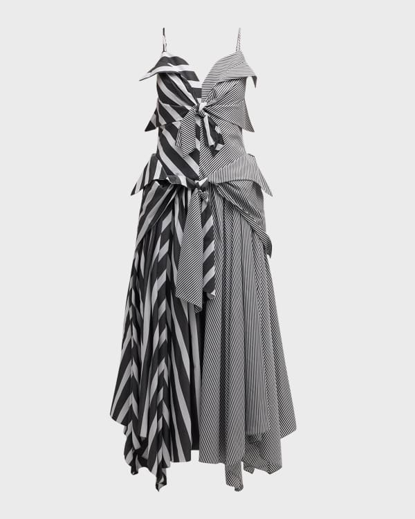 Zeus and Dione Aiolos Metallic Striped Caftan Maxi Dress Neiman Marcus