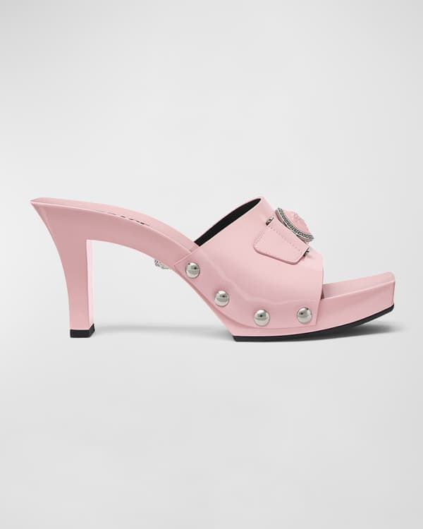 Versace clear hot sale mules