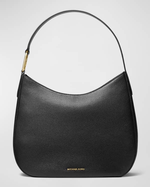 Michael kors brooklyn large leather shoulder bag black sale
