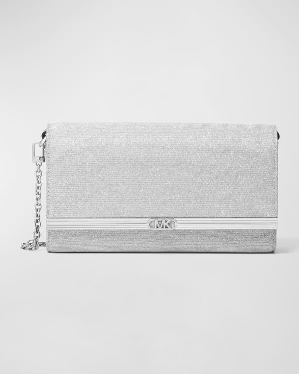 Michael kors discount barbara clutch silver
