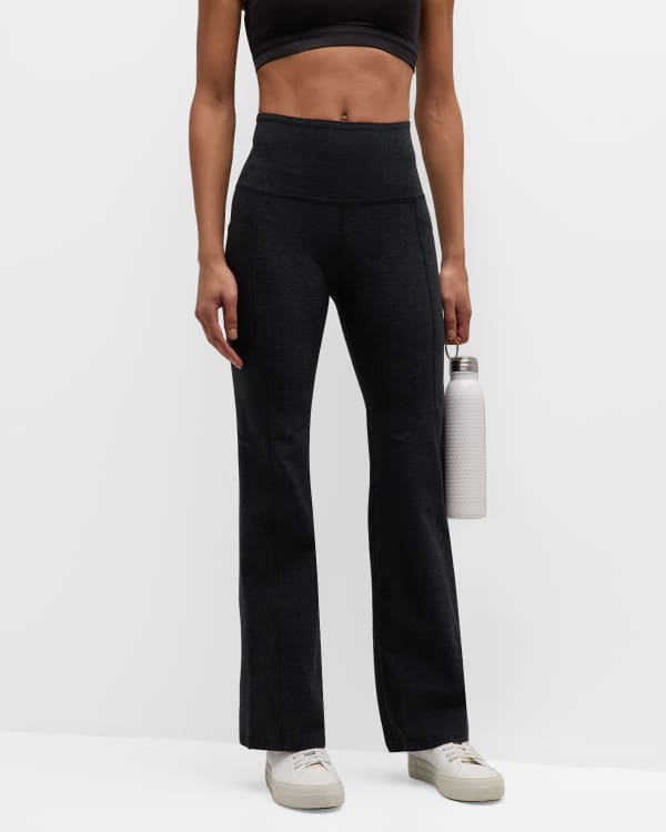 adidas by Stella McCartney ASMC TRUESTRENGTH Flat-Knit Yoga Pants. Color:  Black