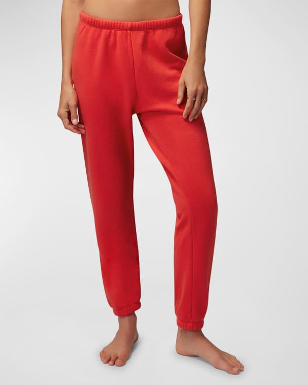 ALO YOGA Accolade Cotton-Blend Sweatpants in Red