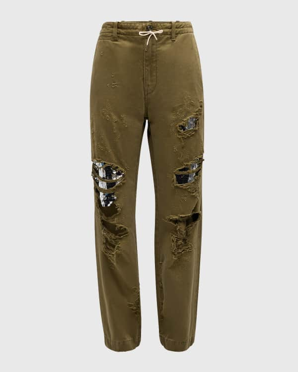 Maison Margiela Slash-Sides Wide-Leg Denim Pants | Neiman Marcus